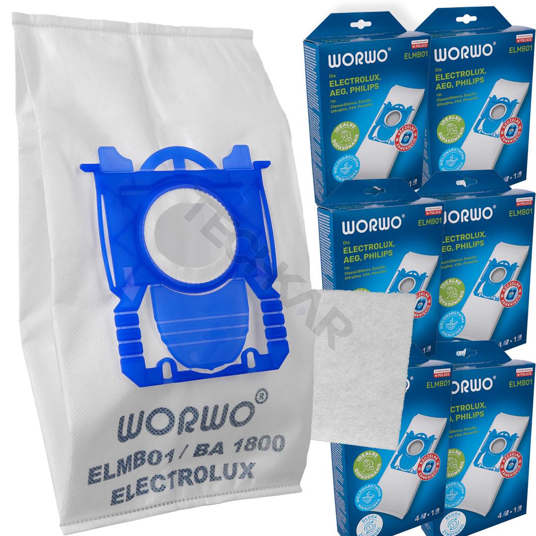 24 ks vreciek pre ELECTROLUX PHILIPS AEG S-bag Classic Performance ELMB01, E201SM (UltraSilencer, Ergospace, Ergoclassic, Oxygen Plus, Jetmaxx, Ultra One, Viva Control, Accelerator, CLario)