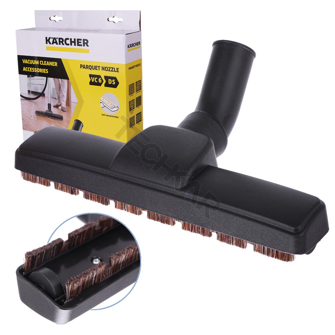 Originálna hubica Kärcher DN35 (35 mm) na parkety s PRÍRODNÝMI ŠTETINAMI (gumové kolieska) pre vysávač Kärcher Bosch Makita Miele Parkside 2.863-302.0