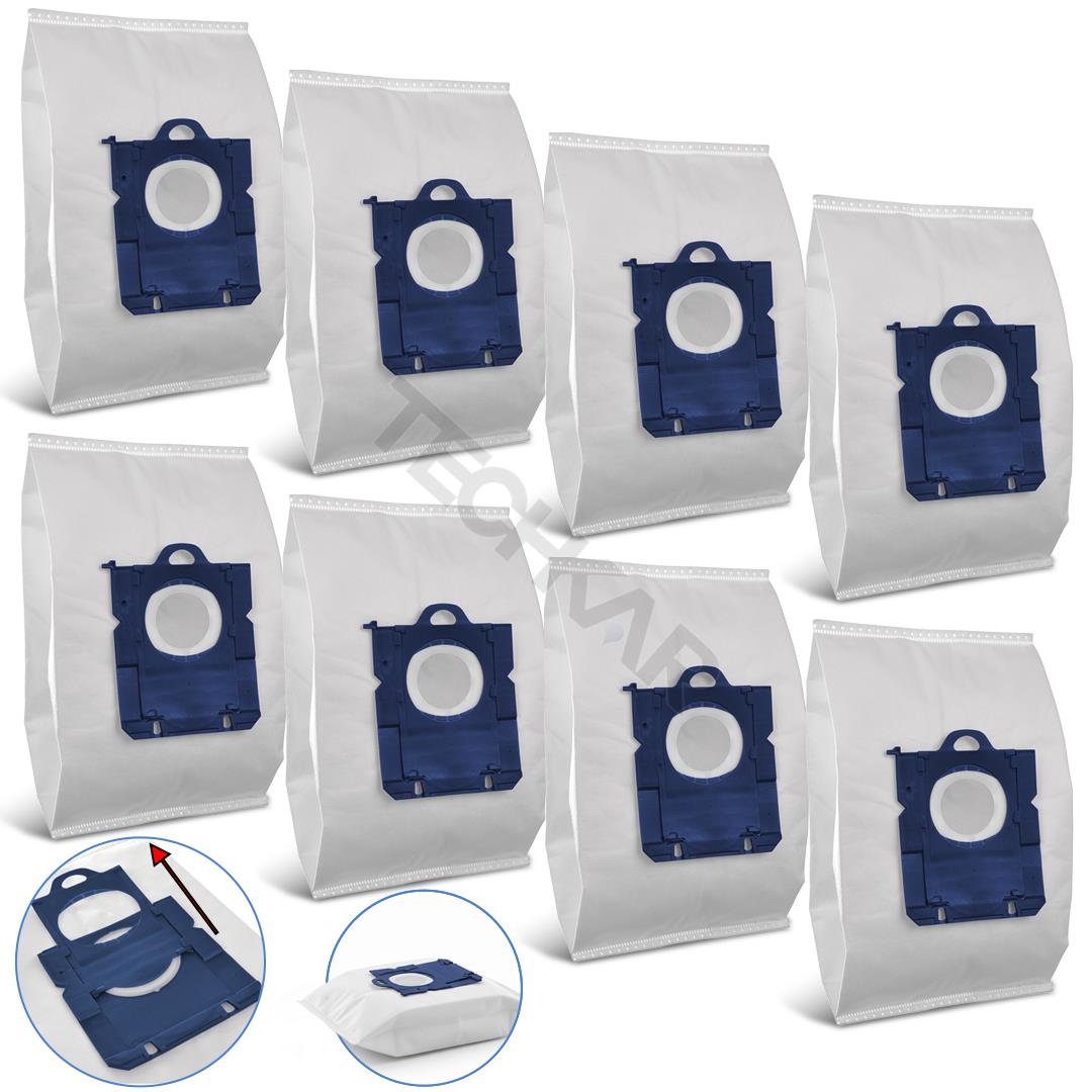 8 ks vreciek pre ELECTROLUX PHILIPS AEG S-bag Classic Performance ELMB01K, E201SM (UltraSilencer, Ergospace, Ergoclassic, Oxygen Plus, Jetmaxx, Ultra One, Viva Control, Accelerator, CLario)