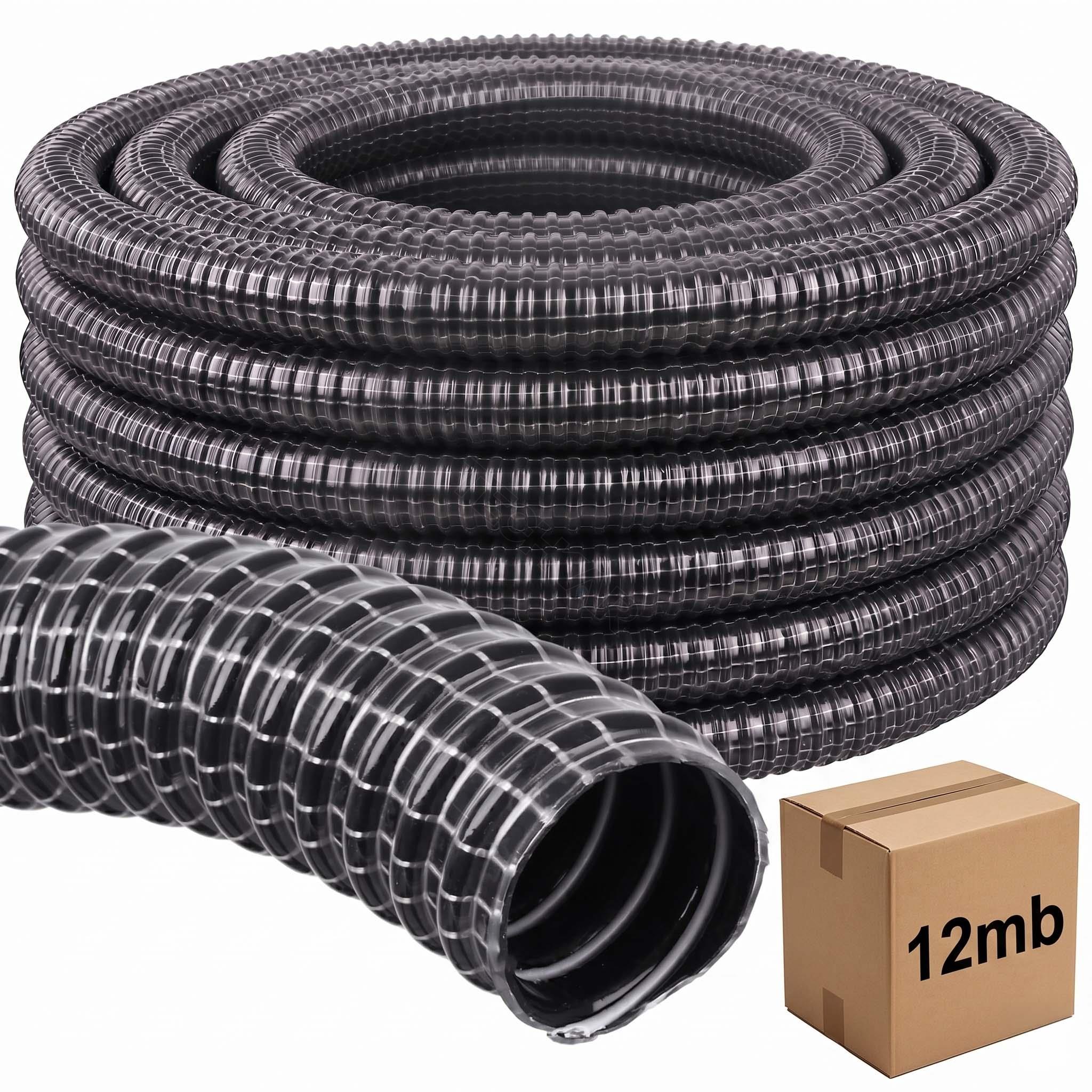 12MB VYSTUŽENÁ FLEXI sacia hadica DN32 do vysávača, trubica rezaná po metroch, 32 mm vnútorná - 38 mm vonkajšia, vystužená po metroch