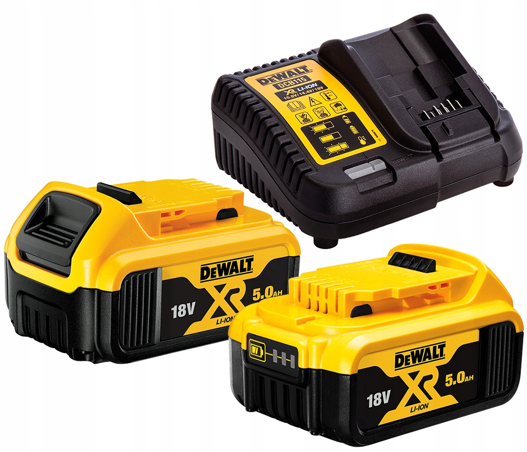 Náhradná batéria - 2x 18V DCB184 Batéria + nabíjačka DCB115 Dewalt