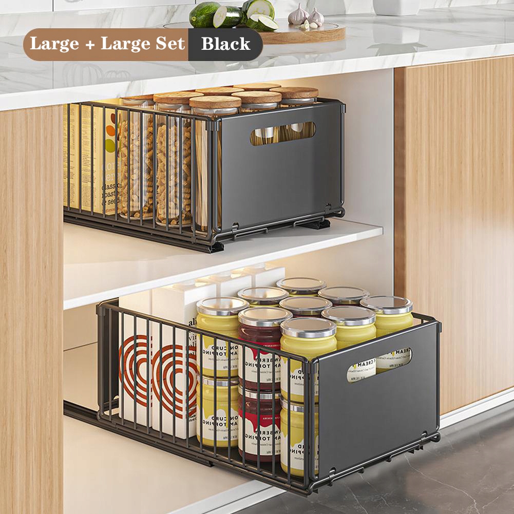 2x Výsuvný organizér do skrinky so samolepiacou fóliou, 25*38*20 cm