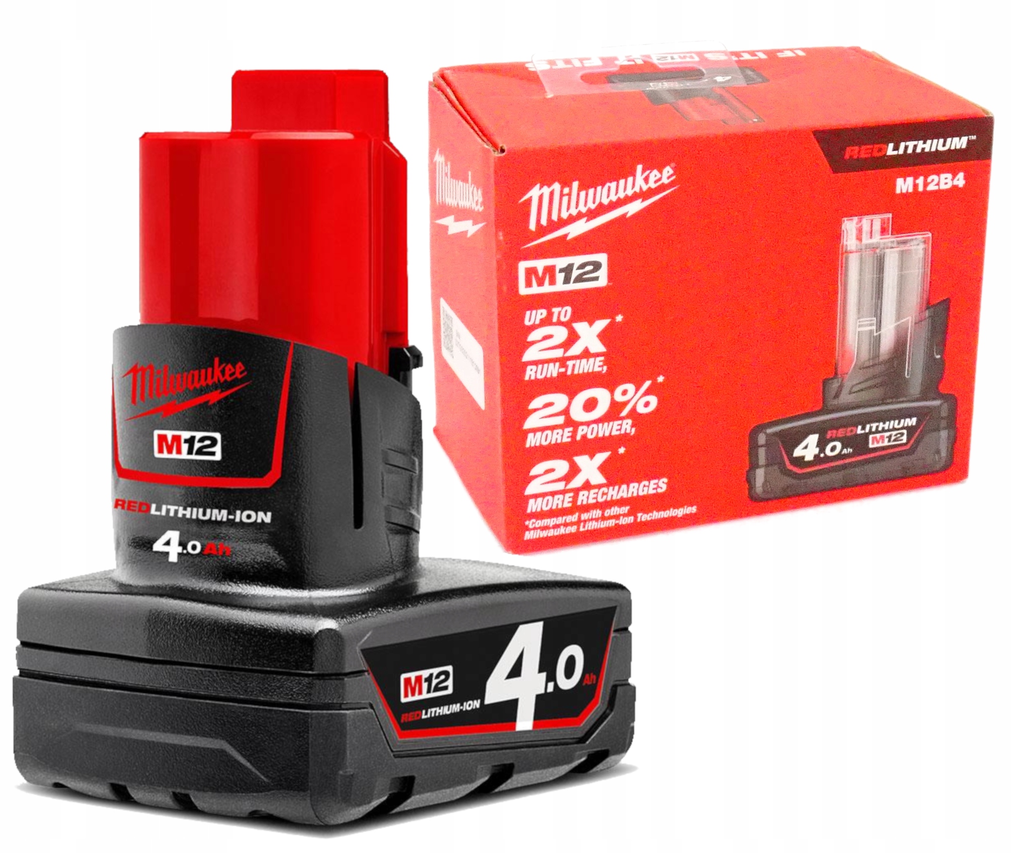 Náhradná batéria - Li-ion Milwaukee Battery 4932430065 12 V 4 Ah