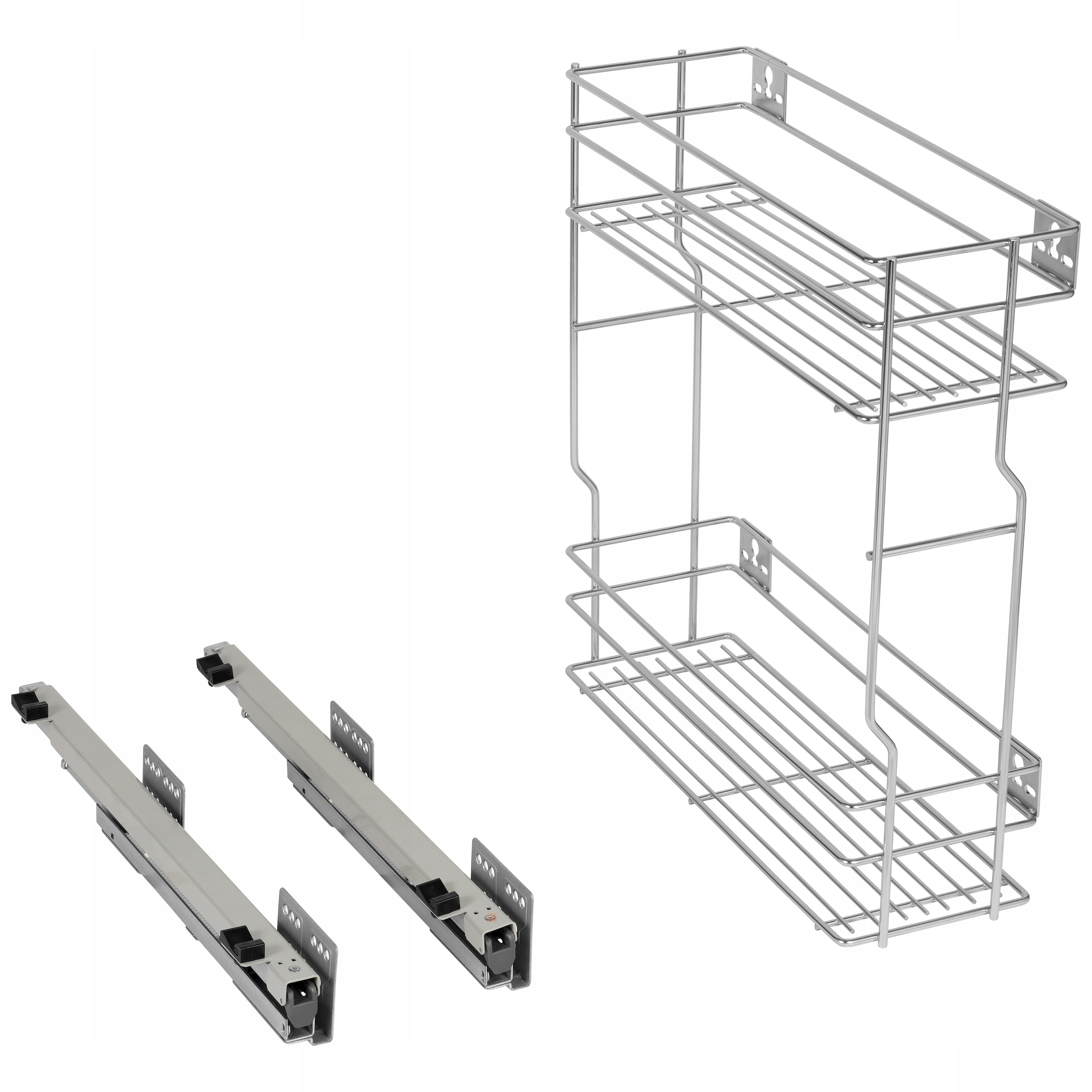 Ľavý bočný kôš na prepravu tovaru do skrinky 20 cm 200 2P s tlmeným zatváraním, poľský výrobca