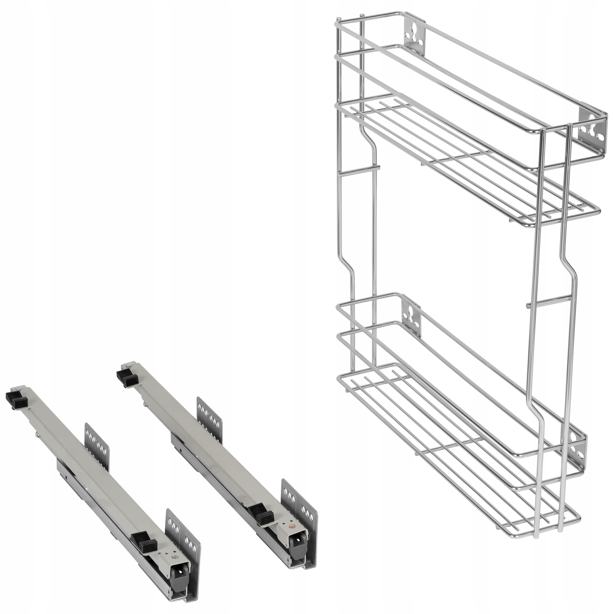 Ľavý bočný kôš na prepravu tovaru do skrinky 15 cm 150 2P s tlmeným zatváraním, poľský výrobca
