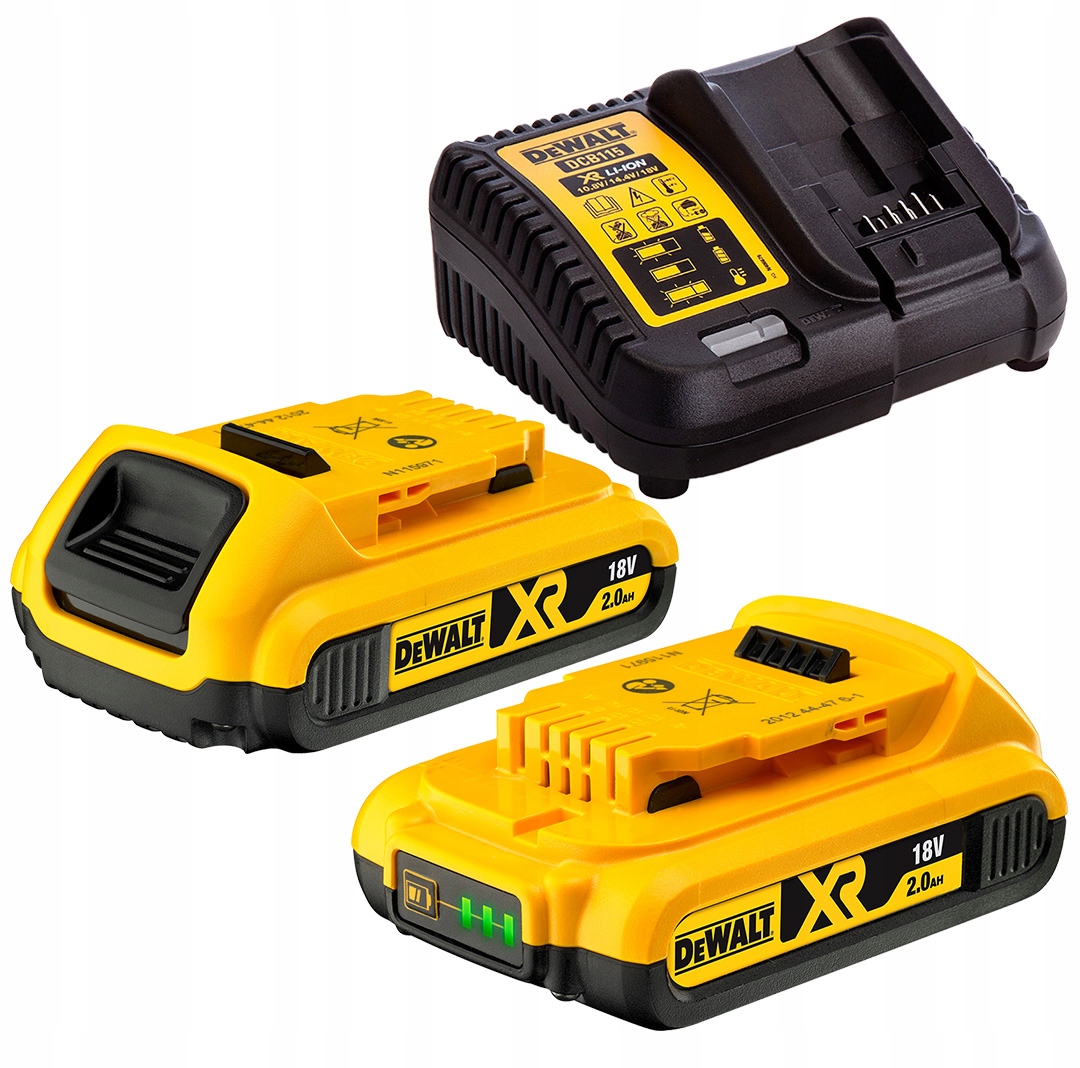 Náhradná batéria - DCB115D2 DCB115 Charger+2x 2AH 18V DCB183 Dewalt