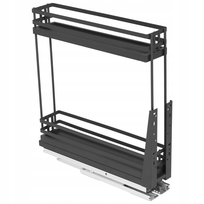 Mini luxusný nákladný kôš R-15 grafit 2 ks pre skrinku 150 mm, tlmené zatváranie AMIX