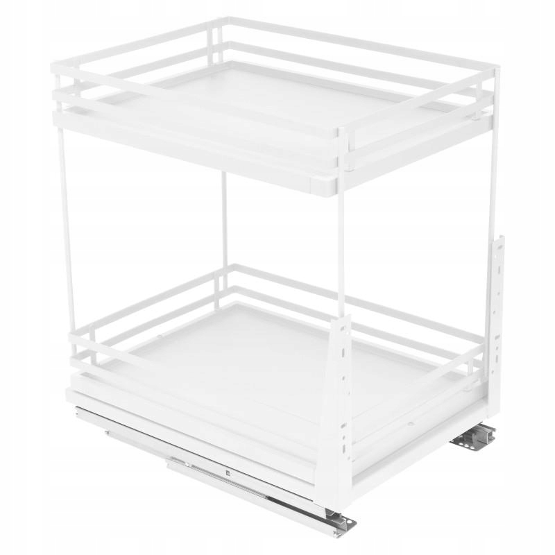 Spodný kôš CARGO MINI DELUXE 2-dielny biely pre skrinku 400 mm TICHÉ ZATVÁRANIE Amix