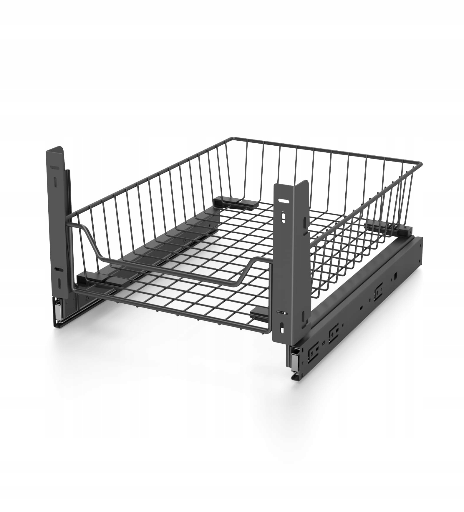 Výsuvný kuchynský kôš CARGO so zásuvkou 60 cm antracit, montáž dopredu